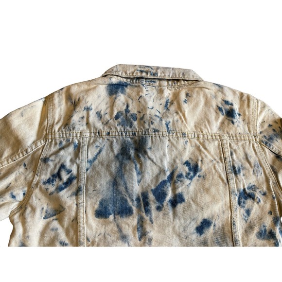 NWT Free People Rumors Jones Tie Dye Blue Denim Jean Jacket Size Medium NWT - Picture 5 of 12